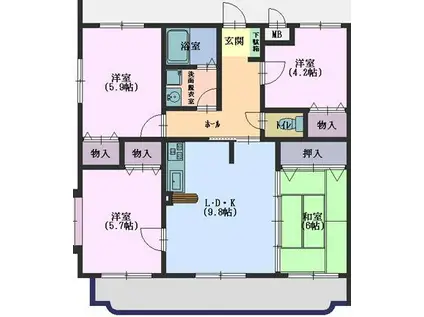 サンフィオーレ B(4LDK/3階)の間取り写真