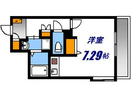 エルミタージュ安芸(1K/6階)の間取り写真