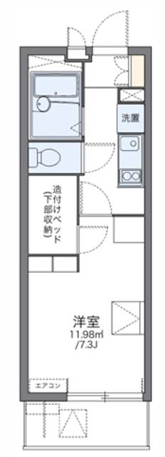 レオパレスディアコートF(1K/1階)の間取り写真