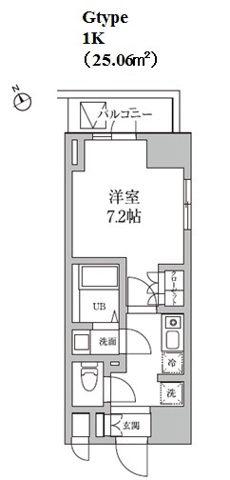 レジディア日本橋馬喰町II(1K/3階)の間取り写真