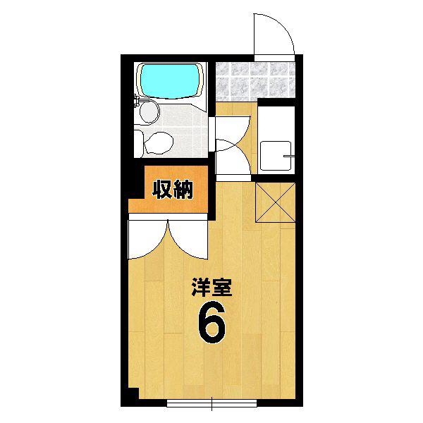 ハウスベルローズ(1K/2階)の間取り写真