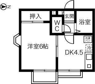 HAUSKA TALO INABA(1DK/2階)の間取り写真