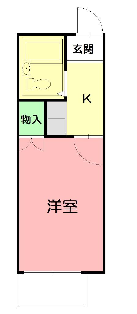 ピア・ネスト(1K/1階)の間取り写真