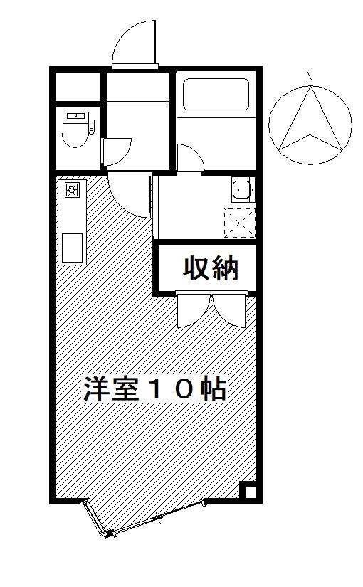 キュウブEX三俣(ワンルーム/4階)の間取り写真
