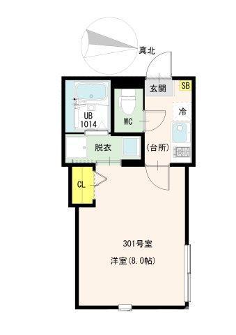 ハーモニーテラス大森II(1K/3階)の間取り写真