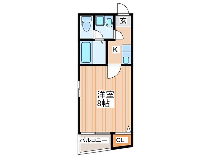 クロスヴィーチェ京橋(1K/3階)の間取り写真