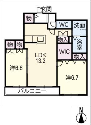 HEBEL MAISON MA(2LDK/2階)の間取り写真