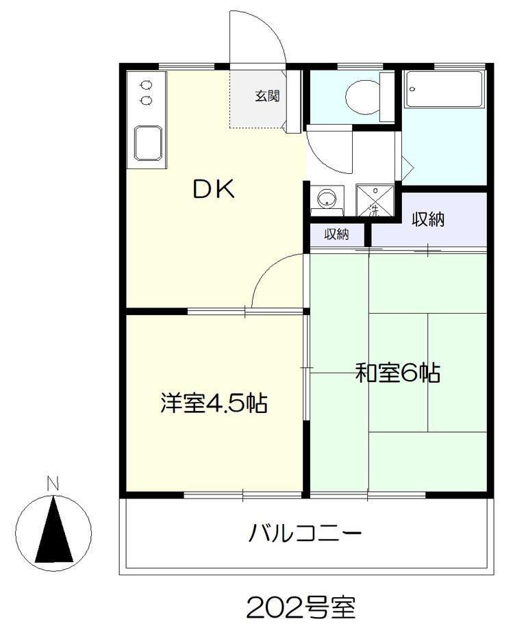 サンハイツ(2DK/2階)の間取り写真