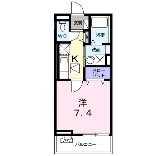ブレヴィエII(1K/1階)の間取り写真