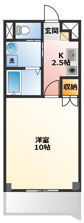 DI-3(1K/1階)の間取り写真