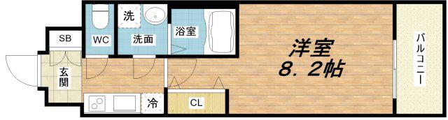 セオリー大阪パーチェ(1K/6階)の間取り写真
