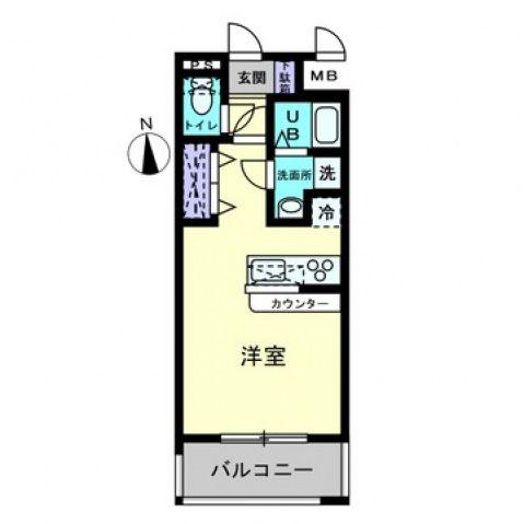 コンティニューム宇品(ワンルーム/10階)の間取り写真
