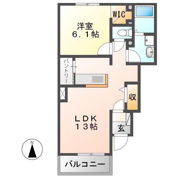 ボンド ハウス(1LDK/1階)の間取り写真