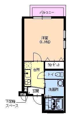 フジパレス立花 ウエスト(1K/3階)の間取り写真