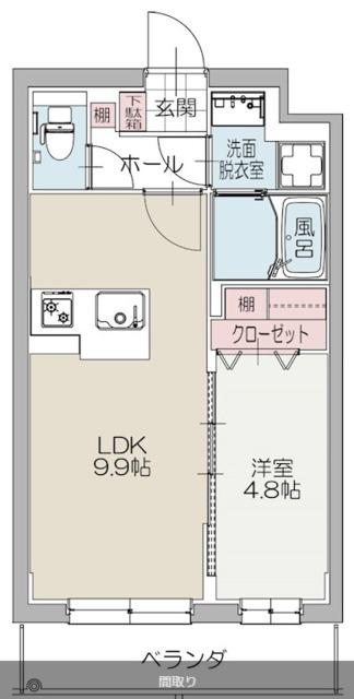 グリーントレジャー(1LDK/3階)の間取り写真