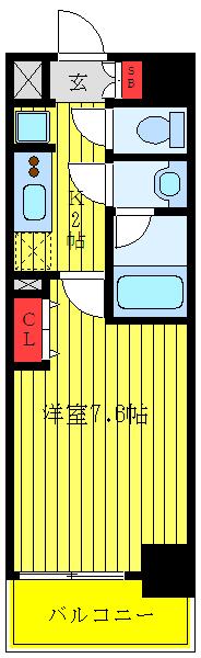 ブラン王子本町(1K/5階)の間取り写真