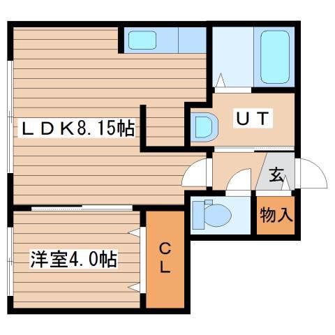 オレンジレジデンスウエスト(1LDK/2階)の間取り写真
