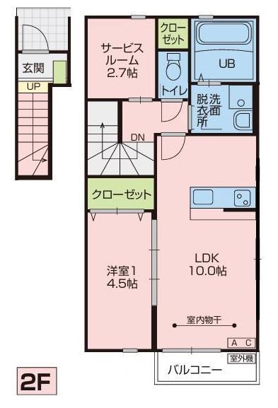 KING OF AP(1LDK/2階)の間取り写真