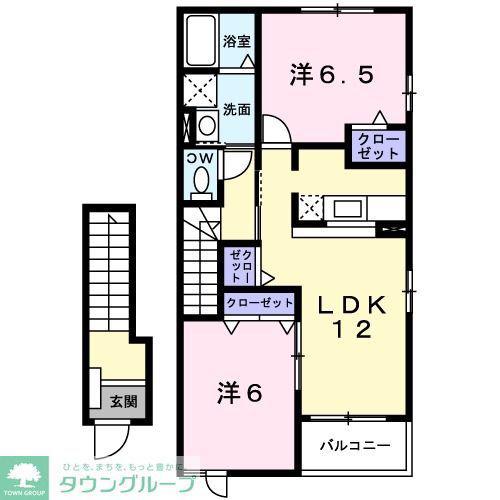 フィオーレI(2LDK/2階)の間取り写真