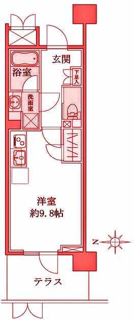 グレーシア横浜市場(ワンルーム/2階)の間取り写真