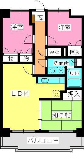 エスペランス大野城(3LDK/4階)の間取り写真