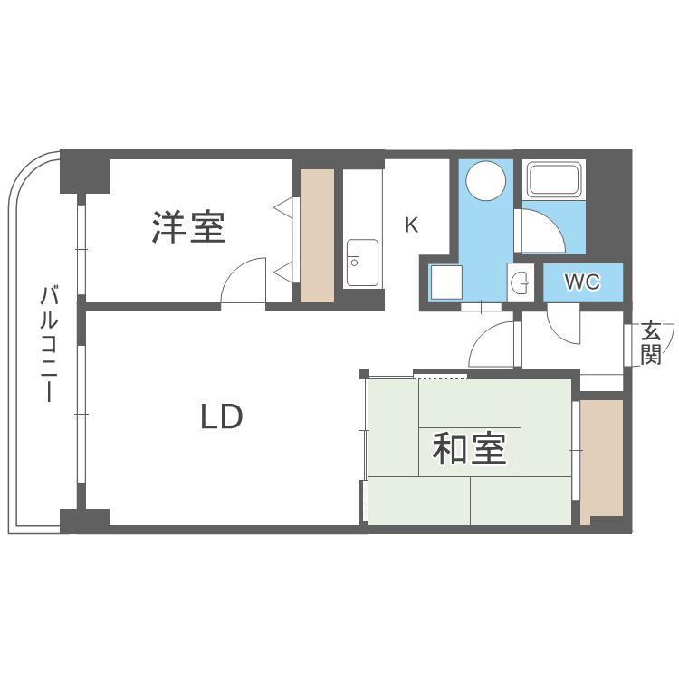SUNSILK BLUE(2LDK/5階)の間取り写真