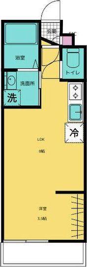 ASUIT山田新町(1LDK/3階)の間取り写真