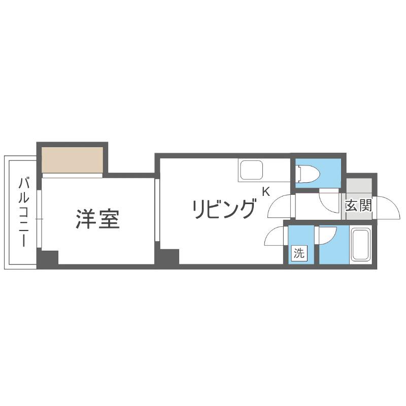 YSコート(1DK/3階)の間取り写真