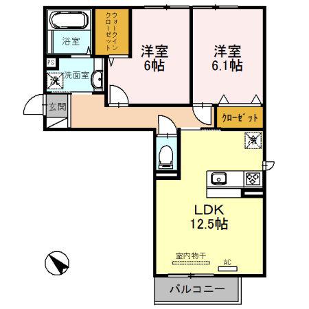 LUCE比叡(2LDK/3階)の間取り写真