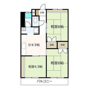 荒川ラインハイツ(3DK/4階)の間取り写真