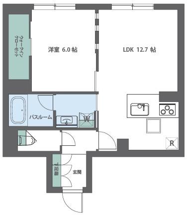 ザ アビュータス ヒルズ柿の木坂(1LDK/1階)の間取り写真