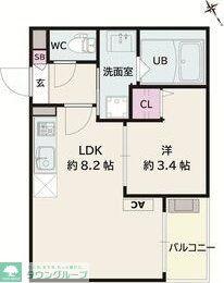 JACK KOYOII(1LDK/1階)の間取り写真