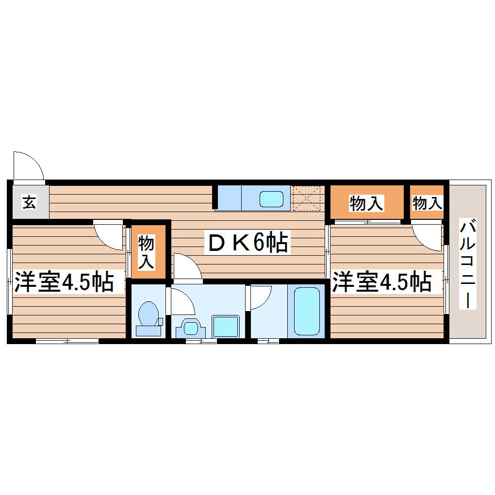 ヴェーネ長町(2DK/5階)の間取り写真