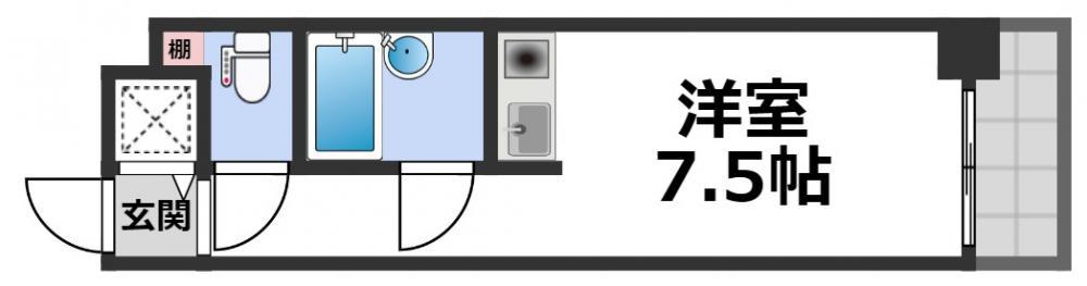 ハイツ森ノ宮(ワンルーム/3階)の間取り写真