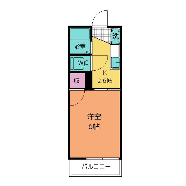 プリマリエ山王(1K/2階)の間取り写真