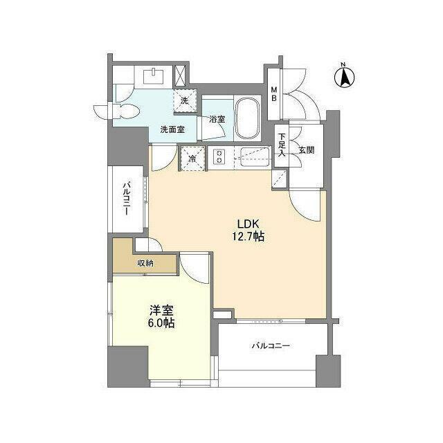LASANTE麻布十番 部屋番号0903(1LDK/9階)の間取り写真