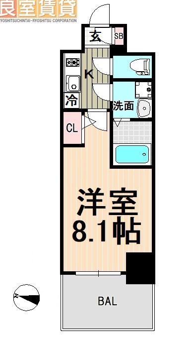 エスリード新栄マルス(1K/6階)の間取り写真