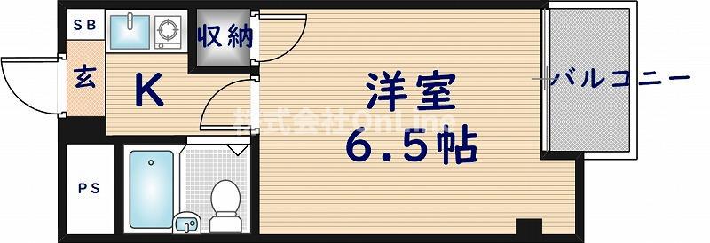 ハーモニーハイツ石井(1K/4階)の間取り写真