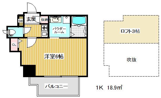 エステムコート神戸県庁前Ⅲフィエルテ(1K/13階)の間取り写真