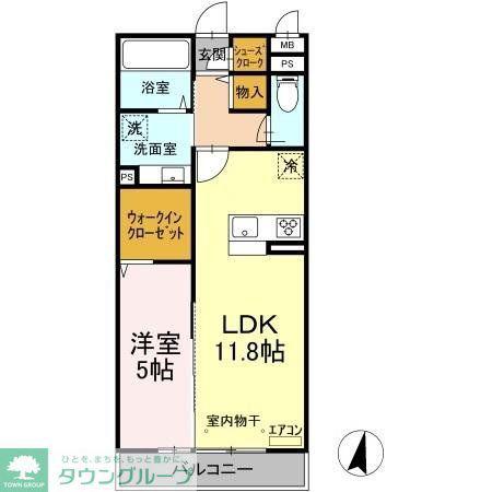 サンボナール(1LDK/3階)の間取り写真