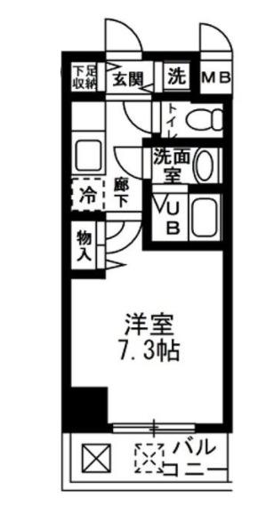 シャルマンフジ大阪城南(1K/8階)の間取り写真