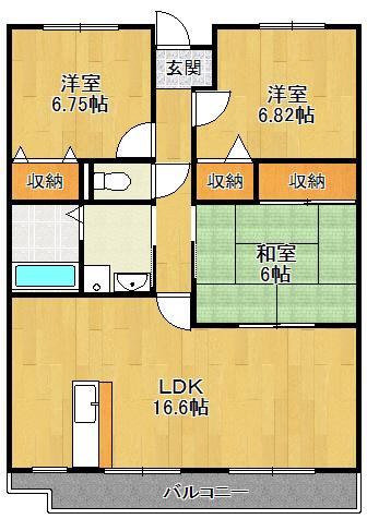 パティオ宝塚(3LDK/4階)の間取り写真