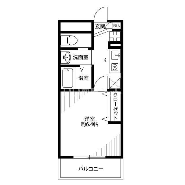 アンプルール フェール K.YU(1K/3階)の間取り写真