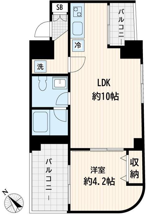 GRANDUO小石川(1LDK/7階)の間取り写真