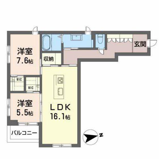 FORTRESS THE 連坊(2LDK/3階)の間取り写真