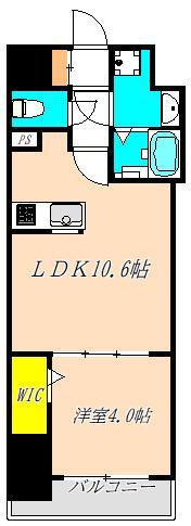 LADOUCEUR玉造(1LDK/8階)の間取り写真