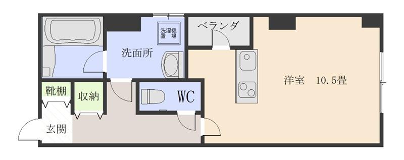 S COURT(ワンルーム/4階)の間取り写真