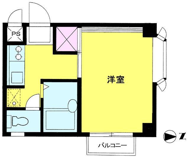 ヘリテージ(1K/2階)の間取り写真