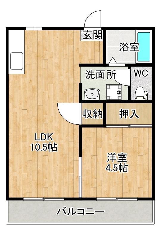 KIメダリストIII(1LDK/1階)の間取り写真