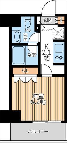CITY LUX TOBE(1K/10階)の間取り写真